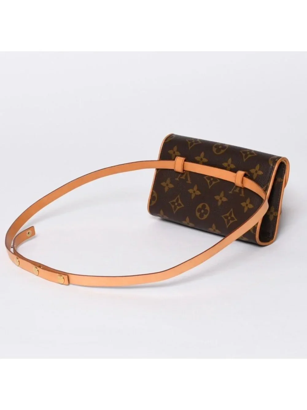 Louis Vuitton Waist Shoulder Bag Monogram Pochette Florentine Brown